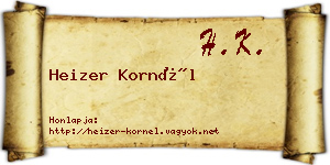 Heizer Kornél névjegykártya